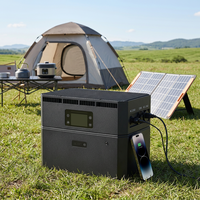 Système de stockage d'énergie solaire pour balcon IP65, compatible réseau et hors réseau, 2.5KWH 5KWH 10KWH, avec batterie LiFePo4 empilable et onduleur 2400W