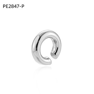Chunky Tubular Round Tube <b>Mirror</b> Polish Cartilage Cuff Earring PE2847 for Women No Piercing Helix Ear <b>Clip</b> Bold Trendy Gift - Product Image 1