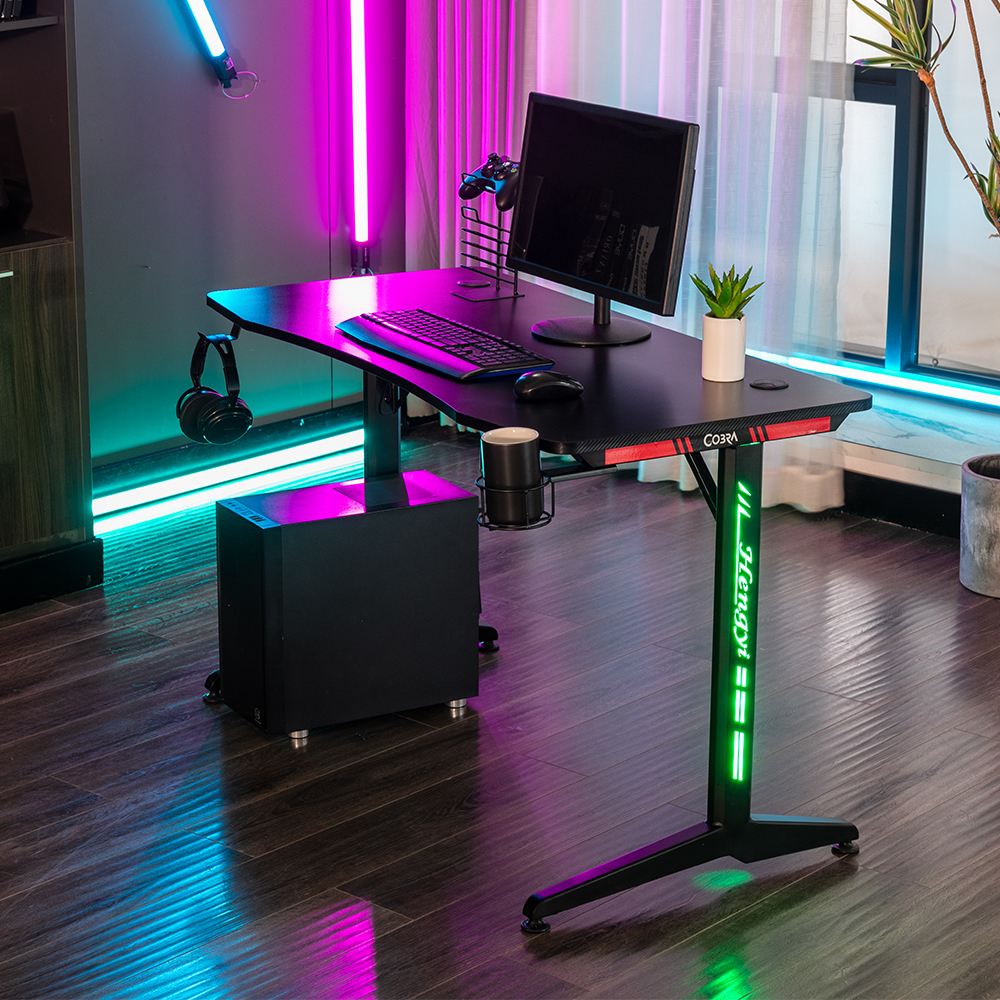 Z-образный светодиодный игровой стол для ноутбука l-образной формы, лучший игровой стол