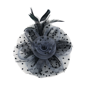 Accessori per capelli da <span class=keywords><strong>sposa</strong></span> per Tea Party <span class=keywords><strong>piume</strong></span> rete velo maglia Fascinator cappelli da donna fasce per capelli - Product Image 3