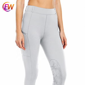 Leggings de sport en coton légers et de qualité supérieure pour <span class=keywords><strong>femme</strong></span>, taille haute, personnalisables avec logo, pour la gym, l'exercice et l'<span class=keywords><strong>équitation</strong></span>, avec fermeture auto-agrippante - Product Image 1