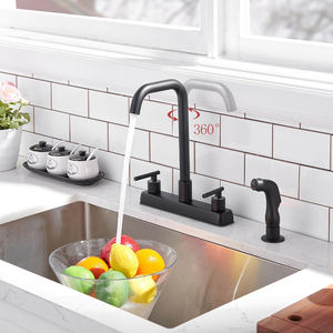 Grifos de cocina <span class=keywords><strong>con</strong></span> rociador extraíble Cascada negra mate Rv Grifo de fregadero de cocina <span class=keywords><strong>con</strong></span> rociador - Product Image 3