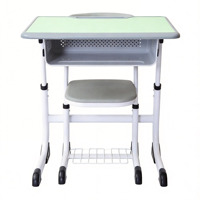 Ensemble table et chaise d'école en métal moderne pour enfants, bureau d'étude ergonomique à hauteur réglable et mobilier de bureau