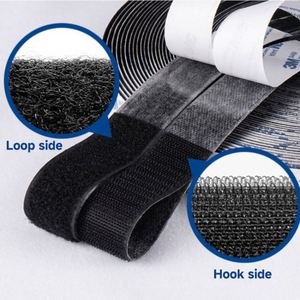 Cinta Adhesiva de Gancho y Bucle Negra Personalizada al por Mayor, Fabricante de Cintas Mágicas Autoadhesivas para Prendas, Bricolaje y Hogar - Product Image 4