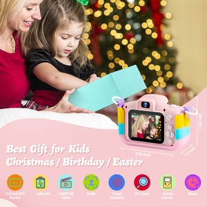 Kinderkamera für den Außenhandel, Rosa Regenbogen-Welpen-Design, Mini-Fotokamera, Silikon, Sturzsicher, HD 2,0-Zoll-Bildschirm, Video & Foto - Product Image 4