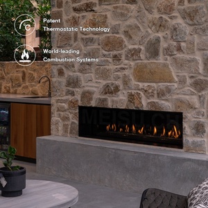 Support TV MEISU.CH 40 pouces moderne avec cheminée en verre à effet de flammes panoramiques et rapport d'or, meuble de cheminée à gaz d'intérieur - Product Image 2