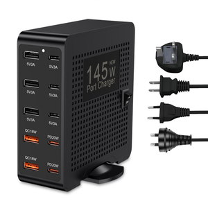Estación de Carga USB Multi-Puerto de 145W, Hub de Carga Rápida PD + QC para Múltiples Dispositivos para Hogar/Oficina/Aula con Interruptor de Encendido/<span class=keywords><strong>Apagado</strong></span> - Product Image 4