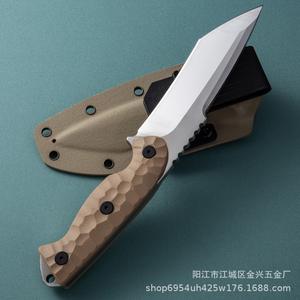 มีดดรอปชิปปิ้ง Shopify Titan แบบใบมีดเต็มคม ความหนา 8 มม. เหล็ก VG10 ความแข็งสูง มีดเอาตัวรอดกลางแจ้ง พร้อมปลอกมีด K - Product Image 5