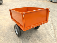 Remorque benne robuste en acier de 500 LBS pour VTT avec déverrouillage à pédale, chariot de jardin pour tondeuse à gazon