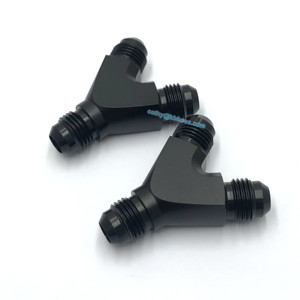 Aluminum Y Adapters Male Fuel <strong>Hose</strong> Fitting Block Tee Pipe Adapter 8AN to AN8 to AN8 Male Thread - Product Image 3