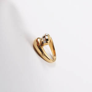 Joolim ювелирные изделия оптом 18K позолоченные черные белые клетчатые переплетенные кольца из нержавеющей стали для женщин - Product Image 5