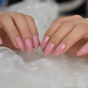 <span class=keywords><strong>Uñas</strong></span> lisas con gel Gel Fino Stiletto <span class=keywords><strong>Uñas</strong></span> postizas <span class=keywords><strong>Coral</strong></span> Pink Like a Smile Color brillante Nail Art Tips L5551 - Product Image 4