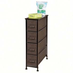 Organizador Moderno con Ruedas y Cajones de Tela No Tejida, Mesita de Noche para Dormitorio, Organizador de Escritorio de Cuero con 3 Cajones - Product Image 5
