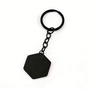 Personnalisation sur mesure, gravure au laser, impression de logo, porte-clés en acier inoxydable, matériau hexagonal vierge, porte-clés en métal - Product Image 5