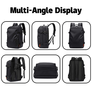 Sac à dos d'affaires multifonctionnel grande capacité avec airbag pour ordinateur, en tissu Oxford imperméable, sac de compression sous vide pour voyage - Product Image 4