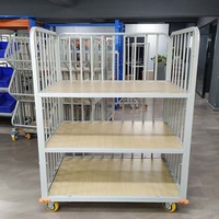 Chariot à cage mobile et chargeable à trois couches pour le transport et le stockage en entrepôt