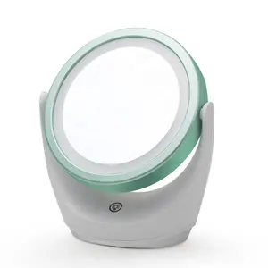 2022新款LED化妆镜360度旋转双面化妆镜可拆卸电池表镜