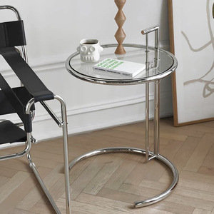 Table basse moderne minimaliste à hauteur réglable avec plateau en verre trempé et rangement, design inspiré d'Instagram pour salon et extérieur - Product Image 1