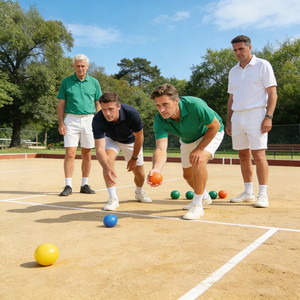 Ensemble <span class=keywords><strong>de</strong></span> <span class=keywords><strong>boules</strong></span> <span class=keywords><strong>de</strong></span> pétanque en résine personnalisées <span class=keywords><strong>de</strong></span> 90 mm avec pallino, sac et corde <span class=keywords><strong>de</strong></span> mesure, <span class=keywords><strong>jeu</strong></span> d'extérieur <span class=keywords><strong>4</strong></span> couleurs pour la plage, le jardin et les tournois - Product Image 6