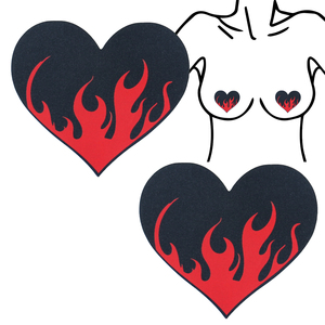 Nouveaux cache-tétons jetables motif flamme cœur pour femmes, pétales de poitrine tendance pour fêtes, respirants, confortables et doux pour la peau - Product Image 1