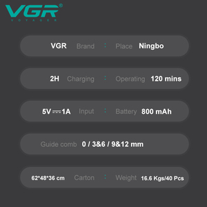 Tagliacapelli professionale VGR V-155 a bassa rumorosità con lame in ceramica per bambini - Product Image 6