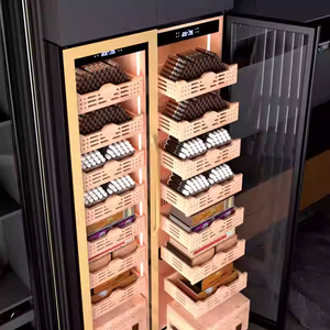 760L de gran capacidad de doble <span class=keywords><strong>puerta</strong></span> 5600 Almacenamiento de cigarros gabinete de humidor de cigarros Interior de madera de <span class=keywords><strong>cedro</strong></span> para tienda de cigarros y Club - Product Image 3