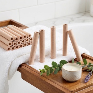 Bâtons et tiges creuses en <span class=keywords><strong>bois</strong></span> de hêtre poli en gros – Forme ronde, trou de 0,3 pouce/8 mm, <span class=keywords><strong>bois</strong></span> naturel <span class=keywords><strong>pour</strong></span> l'artisanat DIY et la décoration intérieure - Product Image 4