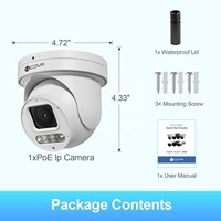 Caméra de sécurité extérieure 4COVR 8Mp PoE 4K PTZ avec détection de visage IA, audio bidirectionnel, double éclairage, vision nocturne couleur, zoom optique 5X