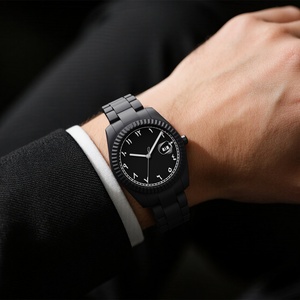 นาฬิกาข้อมือผู้ชายสุดหรู ตัวเลขแบบอารบิก โพลีคาร์บอเนต กันน้ำ แสดงวันที่ นาฬิกาควอตซ์ แบรนด์นาฬิกาธุรกิจสำหรับผู้ชาย - Product Image 3