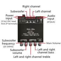 Module d'amplificateur de subwoofer de puissance 2*50W+100W TPA3116D2, carte d'amplificateur 2.1 canaux classe D TPA3116, égaliseur audio stéréo