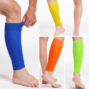 Benutzer definiertes Logo Sport Beins chutz Waden kompression hülse Jugend Männer Fußball Bein ärmel Fußlose Socken Fußball