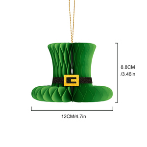 <span class=keywords><strong>2026</strong></span> 圣帕特里克节蜂窝纸悬挂装饰品 3D 三叶草妖精壁纸装饰品，适合爱尔兰节日派对 - Product Image 6