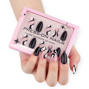 Nuevo Juego de 30 <span class=keywords><strong>Uñas</strong></span> Acrílicas Minimalistas de Alta Gama con Forma de Almendra Corta para Dedos, <span class=keywords><strong>Uñas</strong></span> Postizas Artificiales - Product Image 4