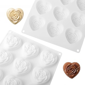 Moule à mousse en silicone alimentaire 15 cavités, motif cœur ou bourgeon de rose, pour la Saint-Valentin, outils de cuisine pour desserts - Product Image 3
