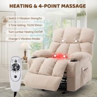 Fauteuil inclinable VANBOW avec massage et chaleur, canapé simple moderne pour home cinéma avec 2 porte-gobelets