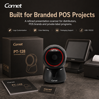 Lecteur de codes-barres omnidirectionnel 2D OEM, lecteur de codes QR, scanner de présentation de bureau A4 pour supermarché, USB RS232, logo personnalisé