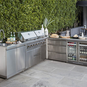 Armadi <span class=keywords><strong>da</strong></span> <span class=keywords><strong>cucina</strong></span> dal Design moderno in acciaio inox prefabbricato cucine <span class=keywords><strong>da</strong></span> esterno incorporati rubinetto lavello cerniera per mobili impermeabili - Product Image 5