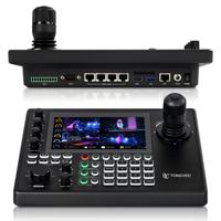 Controlador de Pantalla Táctil de 7 Pulgadas con Vista Cuádruple, Controlador de Joystick PTZ 4D Multivista para Transmisión en Vivo con Múltiples Cámaras, 4K HD-MI