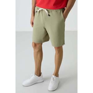 Short basique pour homme en coton vert clair, épais, doux, texturé, coupe confortable - 81274 - Abricot clair - Product Image 1