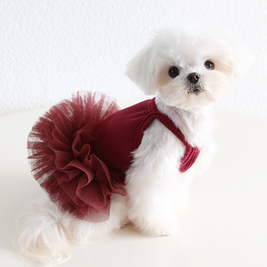 JXANRY gonna Tutu in cotone con stampa classica per cani e gatti primavera estate nuovi <span class=keywords><strong>vestiti</strong></span> per animali domestici per feste di compleanno vacanze di capodanno - Product Image 6