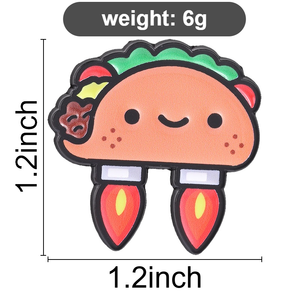 Broche émaillée mignonne en forme de fusée-taco, taco volant kawaii avec moteurs à réaction, pour la décoration de sac à dos - Product Image 6