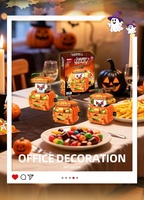 Bloques de Construcción de Animales y Naturaleza de Estilo Nuevo, Transfronterizos, Personalizados, Modelos de Cabeza de Calabaza Fantasma, Educativos, de Plástico ABS de Partículas Pequeñas