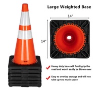 Cône de signalisation routière haute visibilité à intensité élevée, réfléchissant prismatique, base en PVC noir, indice de protection IP68, modèle américain et canadien, 12 pouces
