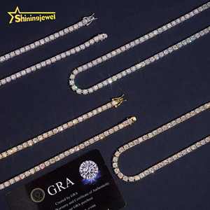 Pulsera de Tenis de Moissanita de 3 mm Más Vendida en Almacén de EE. UU. con Entrega Rápida, Pasa la Prueba de Diamantes, Cadena de Tenis de Moissanita 925 - Product Image 4