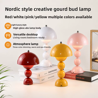 Lampe de table LED à intensité variable avec commande tactile, alimentée par batterie 5V, en ABS de style nordique - Utilisation pour chambre à coucher/mariage/bureau - Lumière ambiante toujours brillante
