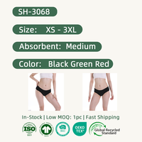 Shanhao OEM Culottes en dentelle respirante Culottes menstruelles en coton biologique Bragas en bambou teints dans la plaine pour les sous-vêtements périodiques