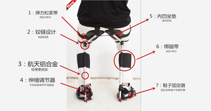 高品質調節可能チェアレスチェア着用可能見えない椅子 - Product Image 6