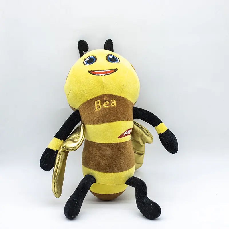 Mainan Boneka Lebah Madu Lembut Kustom, Mainan Boneka Terbang dengan Sayap