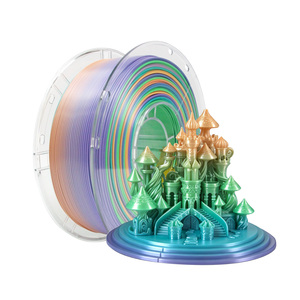 Filamento PLA para Impresora 3D de 1.75mm, Filamento de Impresión 3D Multicolor Metálico con Efecto Seda, Arcoíris Festivo, Precisión de PLA de +/-0.02mm, Bobina de 1kg - Product Image 1
