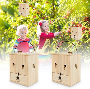 บ้านไม้สำหรับสัตว์เลี้ยงแบบใหม่ ดีไซน์ทันสมัย ใช้ดักแมลงวันผึ้ง ตกแต่งสวนกลางแจ้ง แขวนได้ - Product Image 4